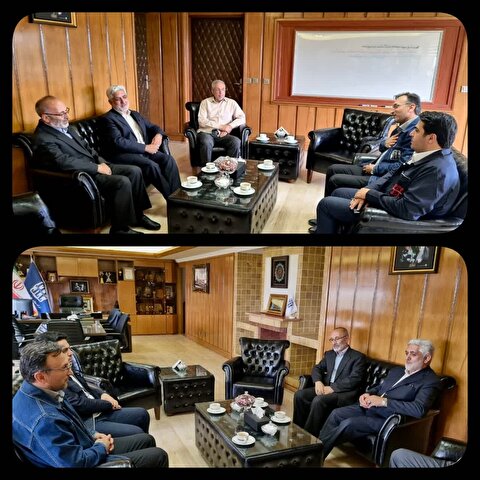 دیدار و گفتگوی مدیرعامل کارخانه سیمان صوفیان با رئیس ستاد توسعه و بازسازی عتبات عالیات استان آذربایجان شرقی و هیات همراه وی .
